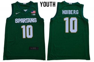 Youth Jack Hoiberg Michigan State Spartans #10 Nike NCAA 2019-20 Green Authentic College Stitched Basketball Jersey BM50W70NZ